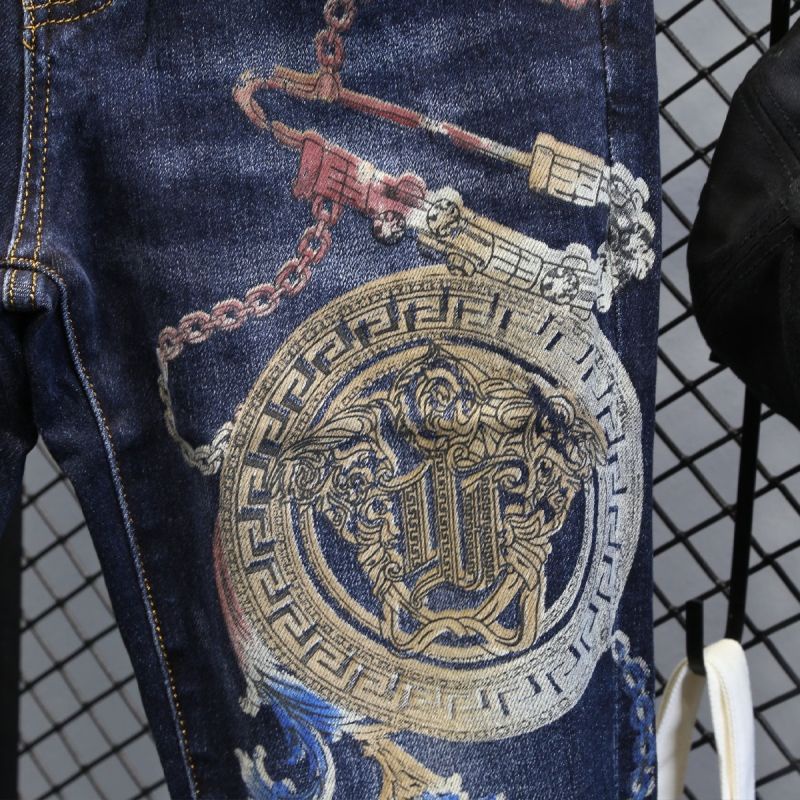 Quần Jeans Dài In Họa Tiết Graffiti Thời Trang Thu Đông Phong Cách Đường Phố Mới Cho Nam