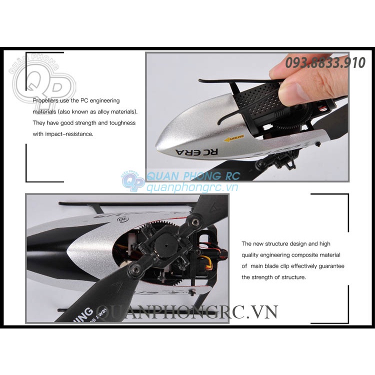 Máy Bay Trực Thăng C129 V2 4CH 6 Axis Gyro Flybarless 2.4Ghz RC Helicopter With 3D Rollover RTF
