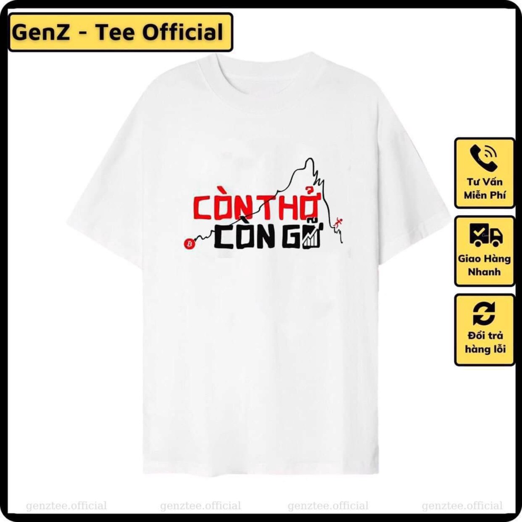 Áo thun Còn Thở Còn Gỡ Binance, Bitcoin, hài hước phong cách trẻ trung năng động form rộng nam nữ đủ size
