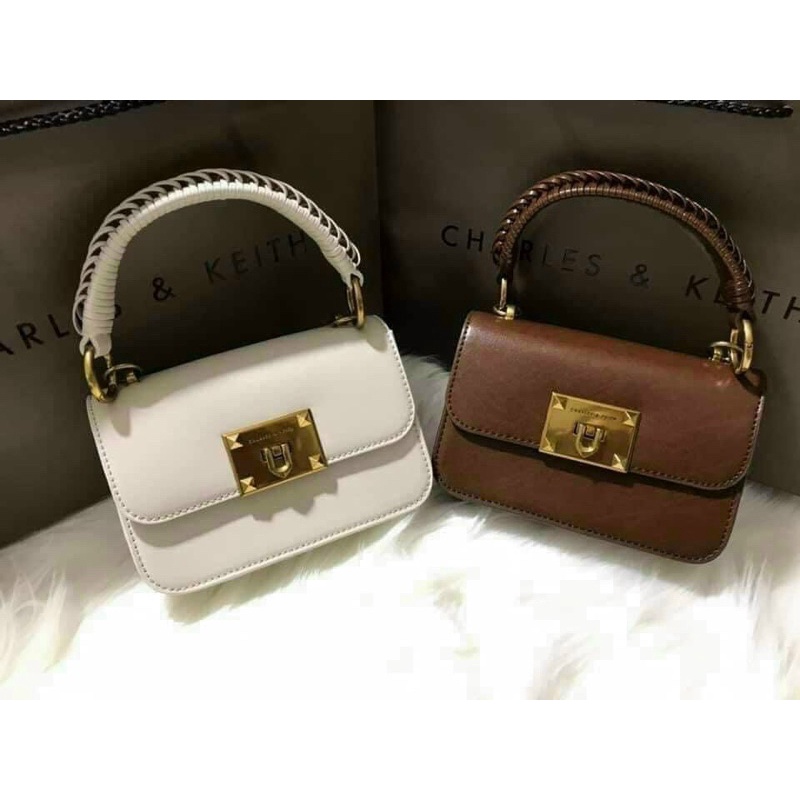 Túi xách nữ đeo chéo CnK có quai xách dây đan tết mẫu mới size 18