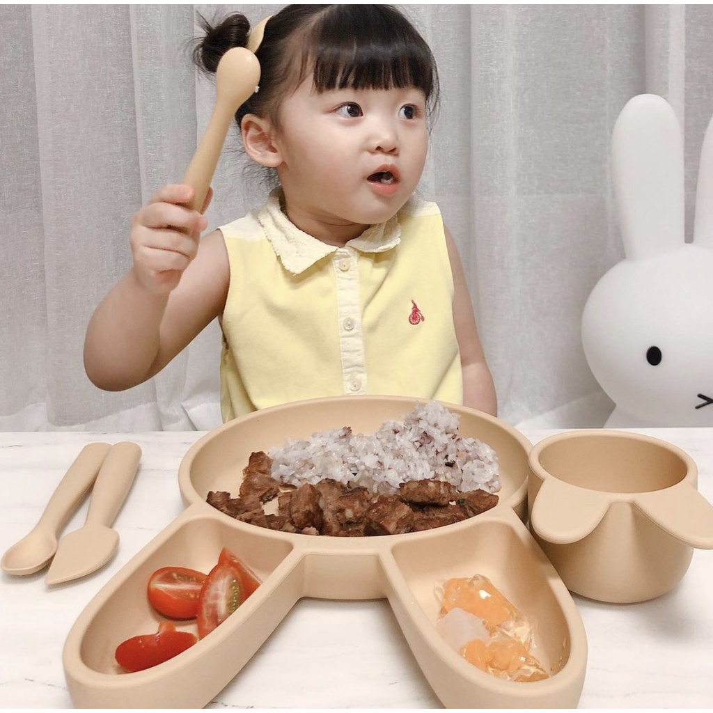 Thìa ăn dặm silicon cao cấp cho bé Rocou Hàn Quốc