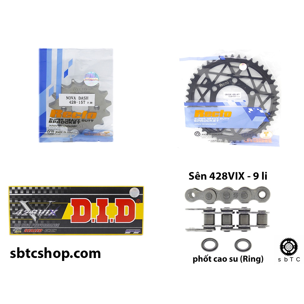 NSD Nhông dĩa RECTO sên TFX DID phốt cao su CB150R 2019 CBR150R chính hãng