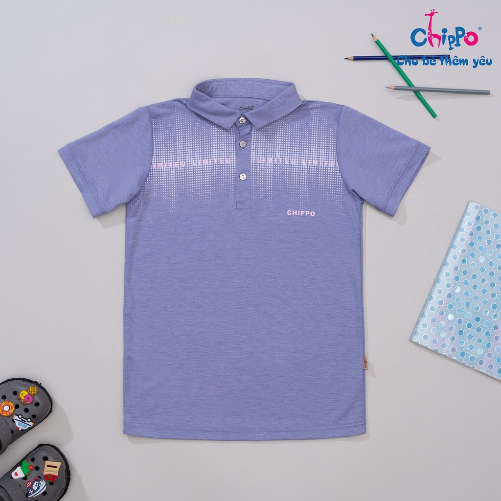 Áo Polo Chippo cho bé trai chất liệu Rayon áo thun sơ mi đi học cho bé từ 11 đến 14 tuổi (34-50Kg)