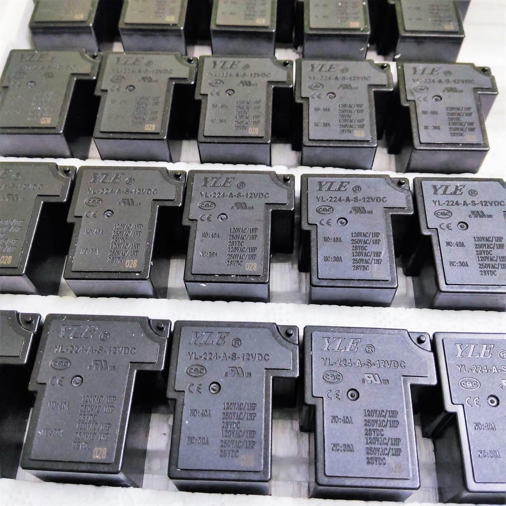 Rơ le số 7 công suất lớn 40A Max 60A. Role 5 chân nguồn điện 12V/24V/250V, áp cao chuyên dùng thay Relay máy giun