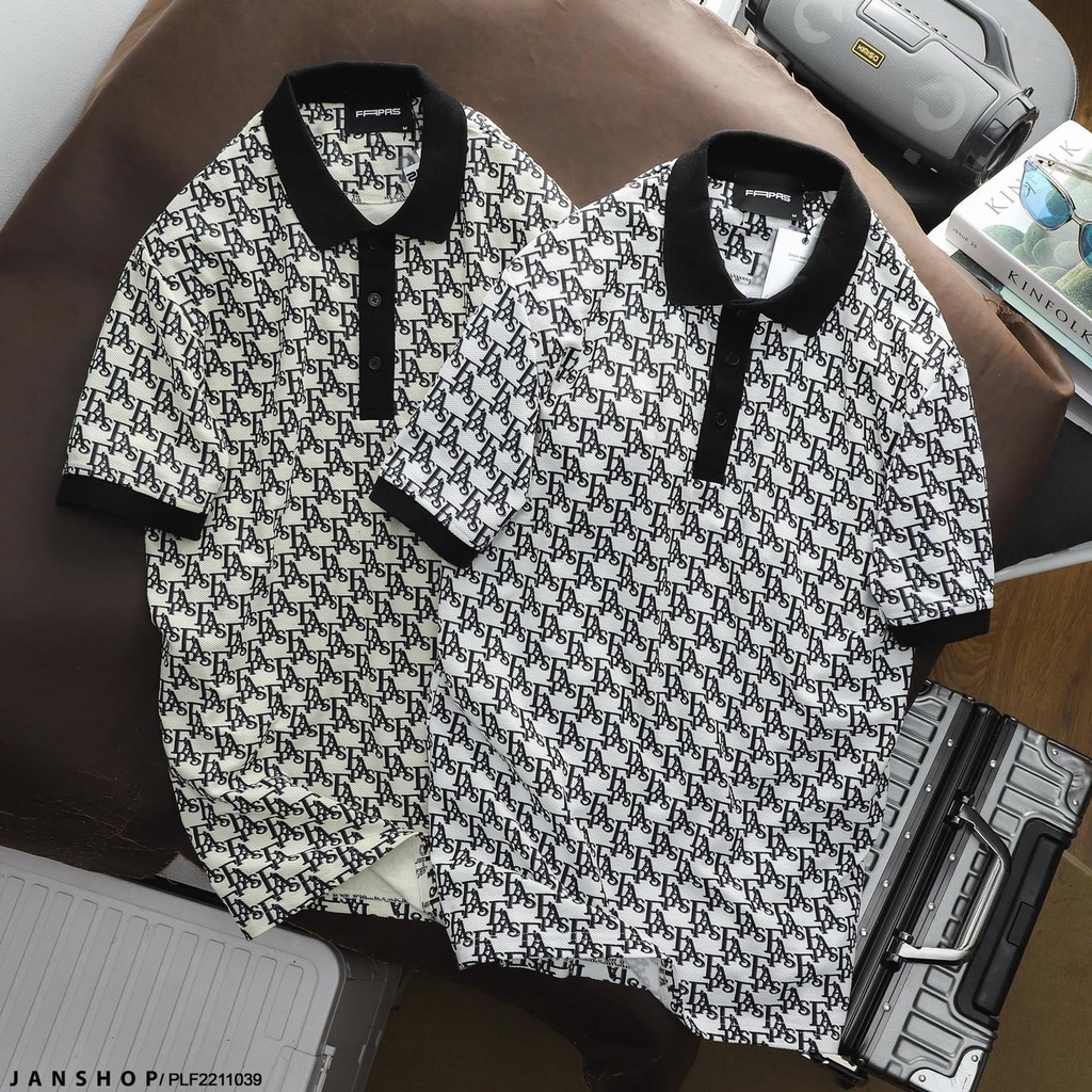 Áo Polo Nam Chất Vải Cotton Họa Tiết Monogram Kenton FAPAS