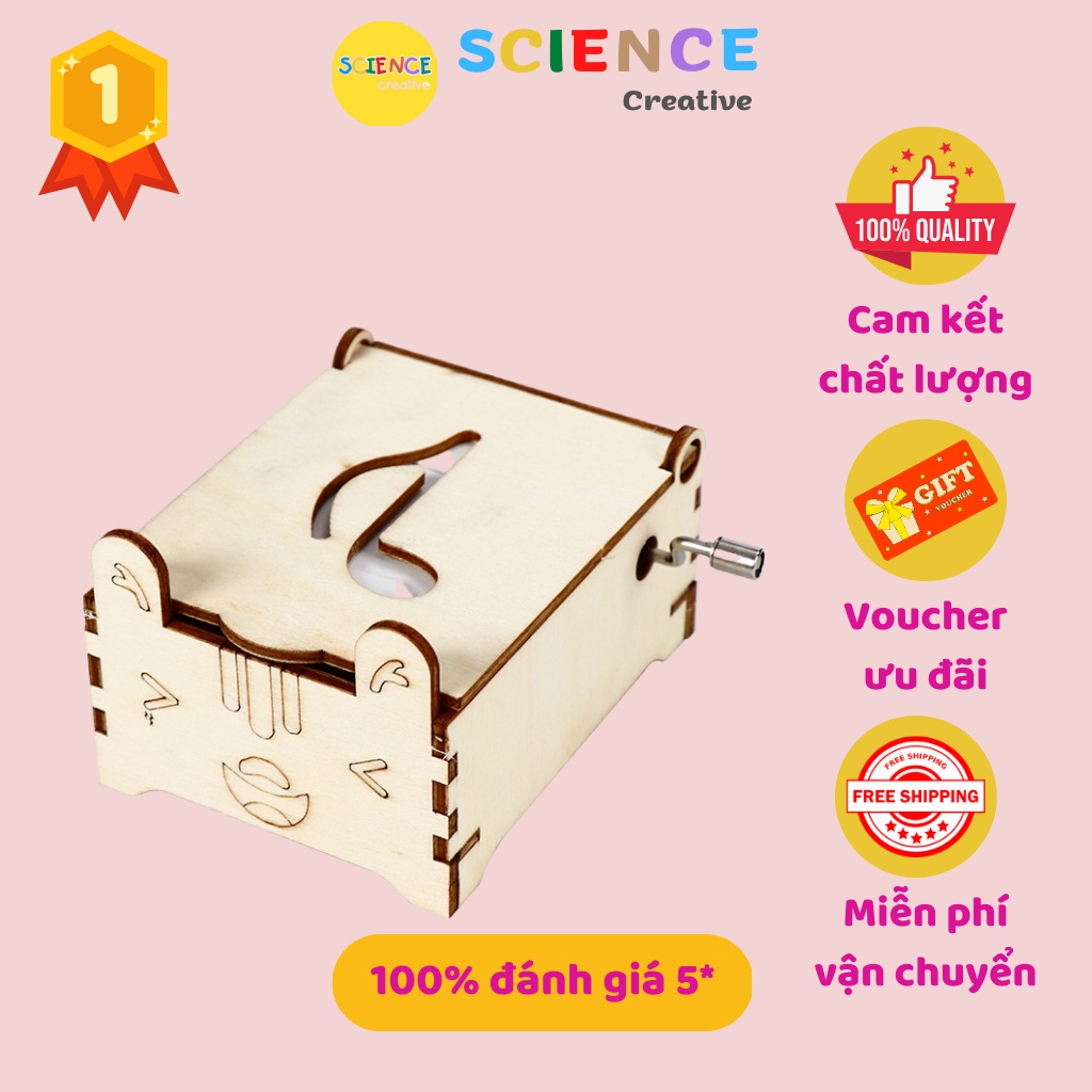 Hộp âm nhạc bằng gỗ, Đồ chơi cho bé, Đồ chơi trẻ em phát triển trí tuệ