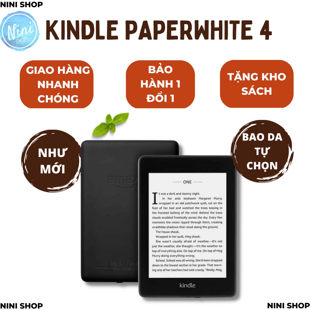 Máy đọc sách kindle paperwhite 4 used máy đẹp bản 8gb và 32gb bảo hành 6 tháng tặng kèm cover