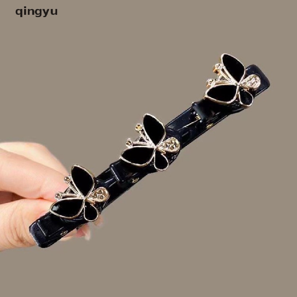 Qingyu Kẹp Tóc Thắt Bím Đính Đá Lấp Lánh Thời Trang Dành Cho Nữ