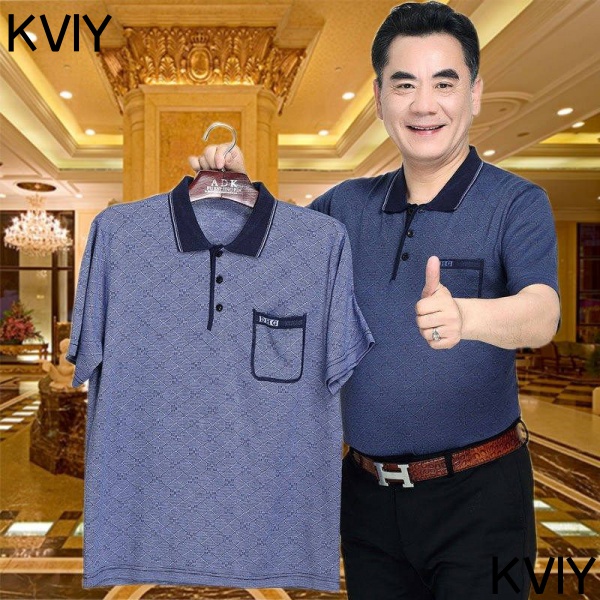 Áo Thun polo Cotton Tay Ngắn Có Túi Dành Cho Nam Giới Độ Tuổi Trung Niên 40-60 - 70
