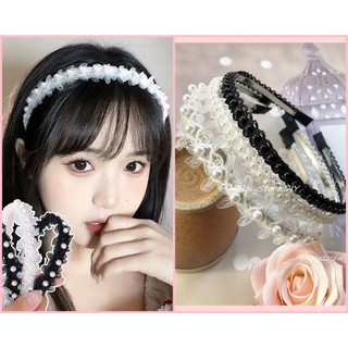 CÀI TÓC VẢI REN TIỂU THƯ ĐÍNH NGỌC TRAI NHÂN TẠO- BỜM TÓC HÀN QUỐC ULZZANG, PHỤ KIỆN THỜI TRANG NỮ GIÁ RẺ ĐẸP