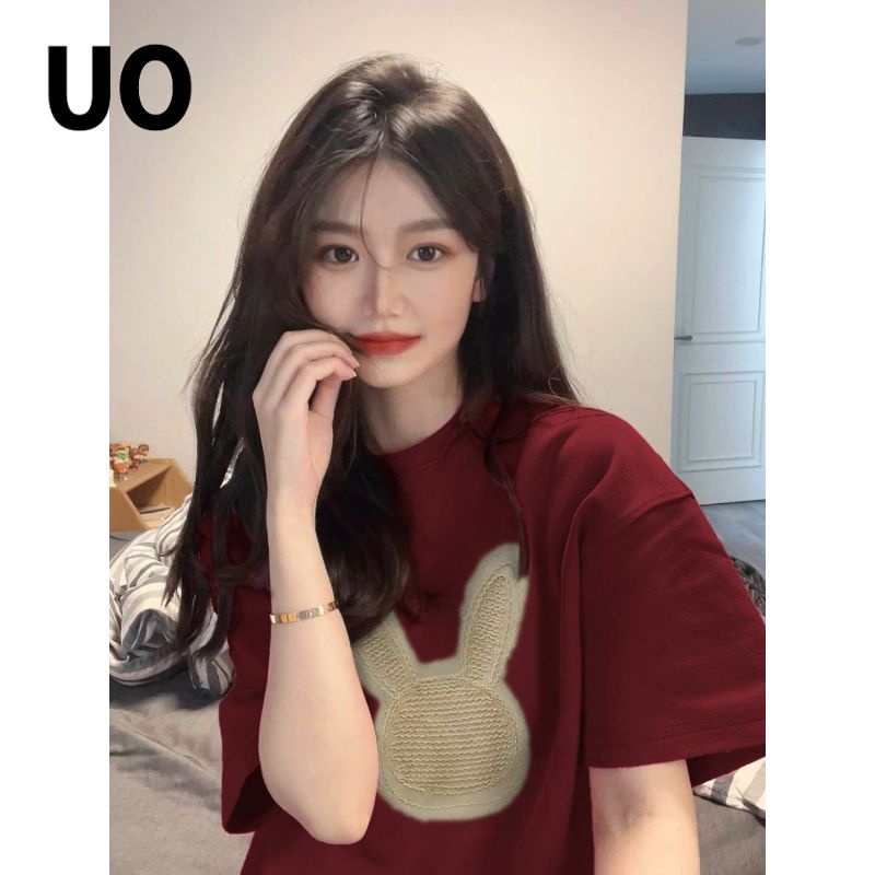 Áo Thun 100% Cotton Tay Ngắn Dáng Rộng In Hình Thỏ 3D Thời Trang Mùa Hè Hàng Mới 2023 Dành Cho Nam Và Nữ