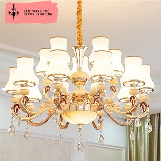 Đèn chùm AIKON 15 tay trang trí nội thất sang trọng, đẳng cấp - kèm bóng LED chuyên dụng. kiểu dáng hiện đại sang trọng
