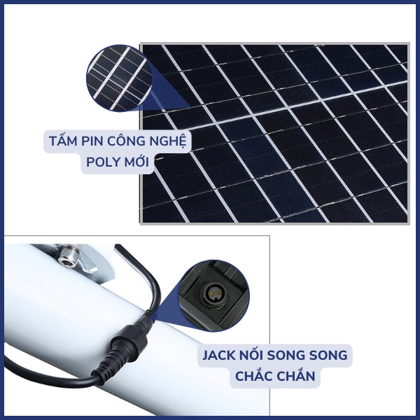 Đèn năng lượng mặt trời - Đèn đường NLMT Jindian JD-E6300 Công suất 300W Khung Nhôm, Chip Led "SMD" - BH 02 Năm