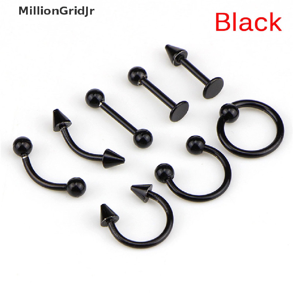 Bộ 8 Khuyên Xỏ Bằng Thép Không Gỉ 16G Chất Lượng Cao JR