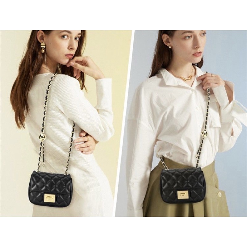 Túi Pierre Cardin chuông dây da phối xích - Hàng chính hãng