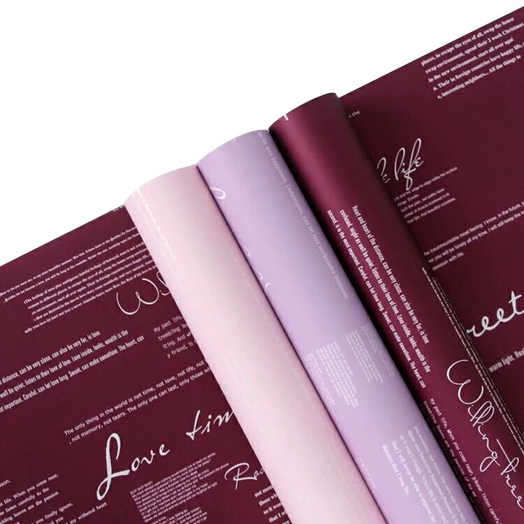 Giấy gói hoa cao cấp mika in chữ lên bó cực xinh