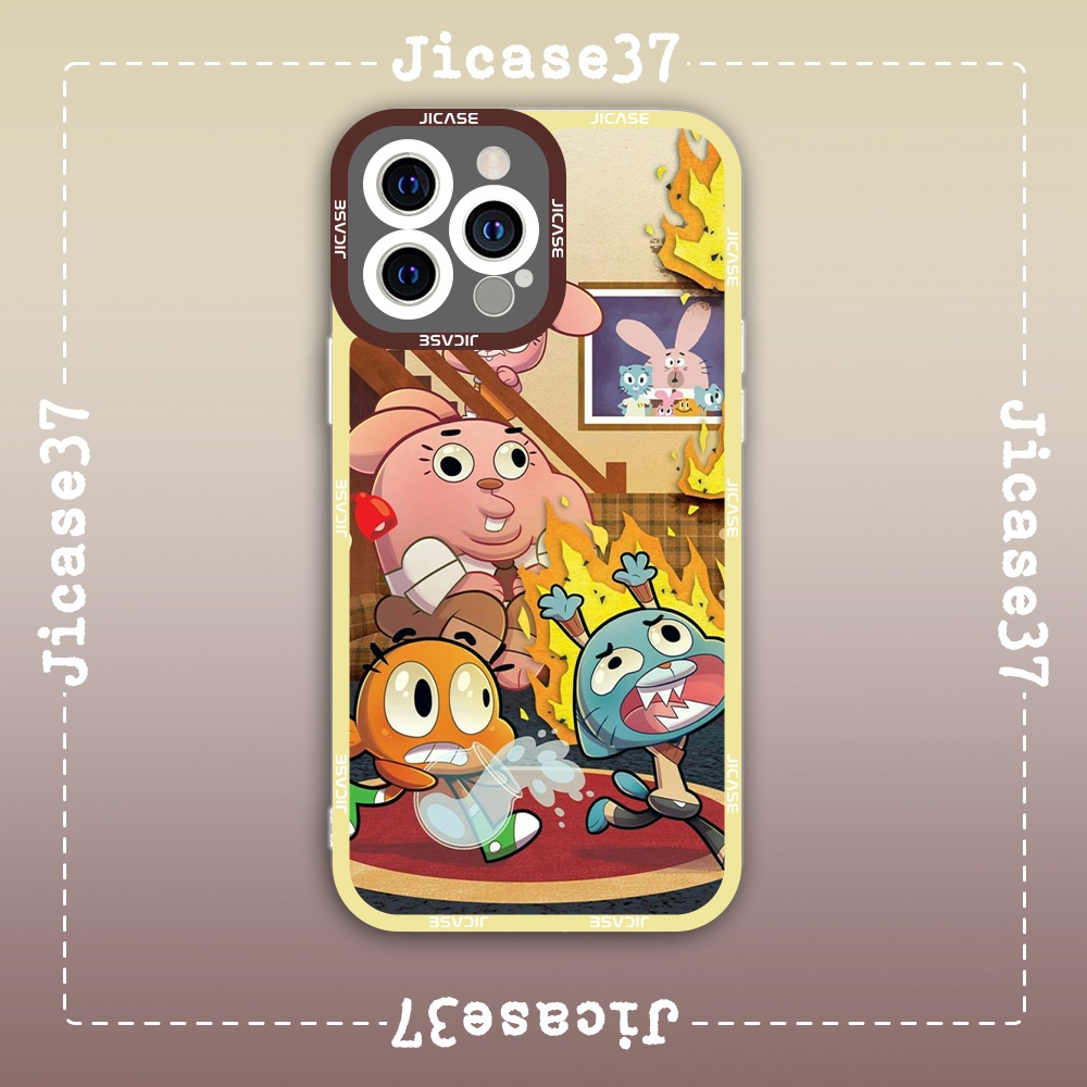 Ốp lưng iPhone Cạnh Vuông Samsung Xiaomi Oppo Jicase Gumball And Darwin Hoạt Hình Cartoon Network