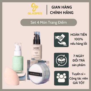 Bộ sản phẩm msmeeshu kem nền bb +kem lót +phấn phủ+ bọt trang điểm