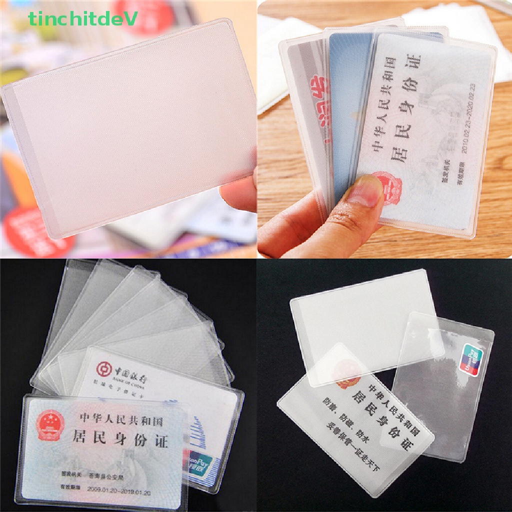 Set 10 Túi Nhựa PVC Trong Suốt Đựng Thẻ ID Tiện Dụng