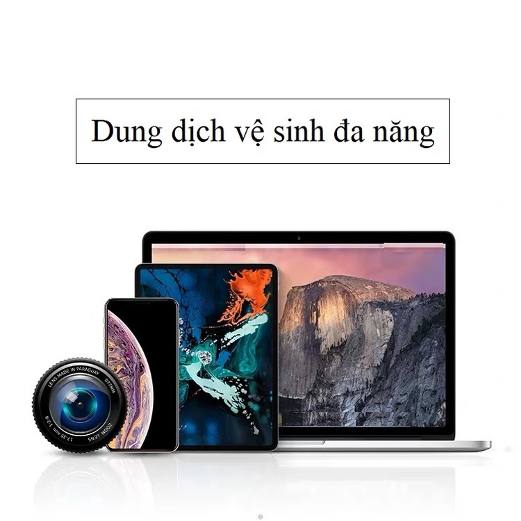 Bộ vệ sinh dung tích lớn cho màn hình, vỏ ngoài, bàn phím Macbook, Laptop kèm khăn lau 2in1 JRC - Vu Studio