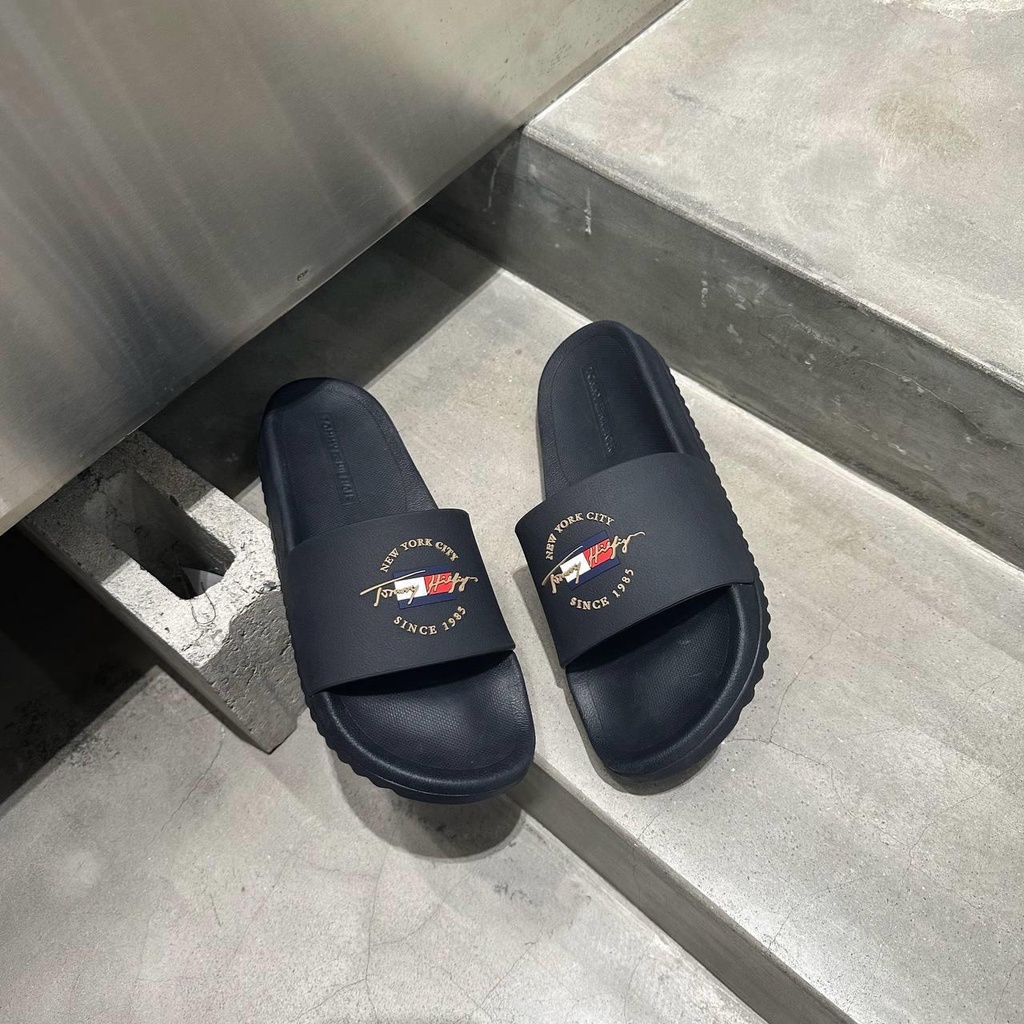 Dép quai ngang Tommy Hilfiger RUTHIE Dark Blue Fullbox | PiuPiu Authentic