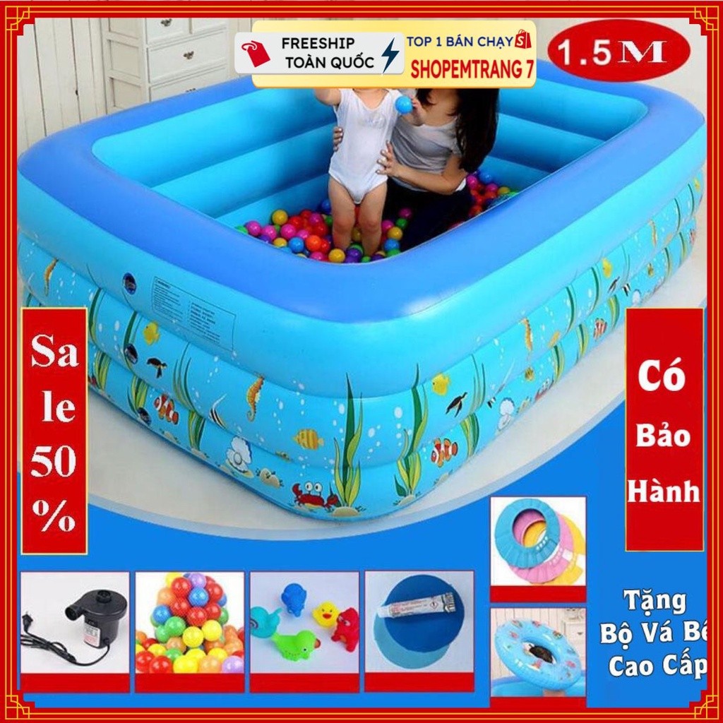 BỂ BƠI PHAO ĐÁY CHỐNG TRƯỢT SIÊU TO, DÀY 1M2, 1M6 LOẠI 2 TẦNG, 3 TẦNG