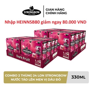 Hỏa tốc hcm - combo 2 thùng 24 lon nước táo lên men strongbow vị dâu đen - ảnh sản phẩm 1