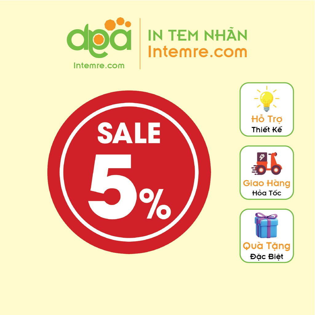 Sẵn 100 Tem Nhãn Giấy, Decal Dán Intemre.com, Giảm Giá, Khuyến Mãi Sale - Kt: 3cm