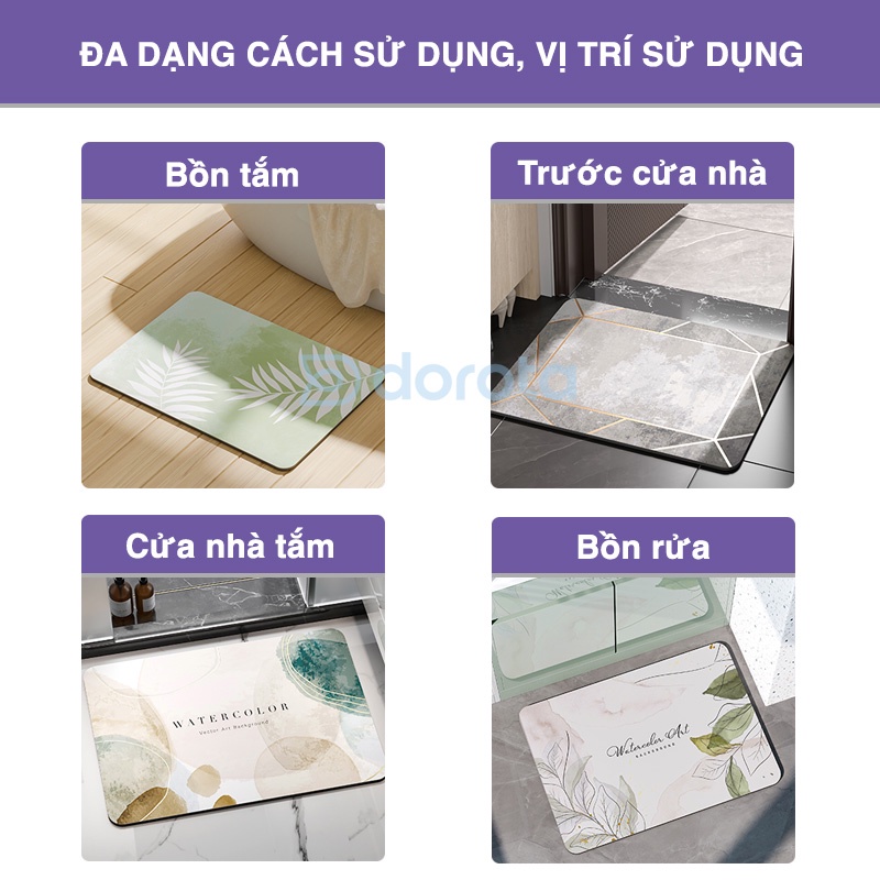 Thảm lau chân cao cấp 5 lớp DOROTA chống trơn trượt bếp chùi chân nhà tắm thấm hút nhanh