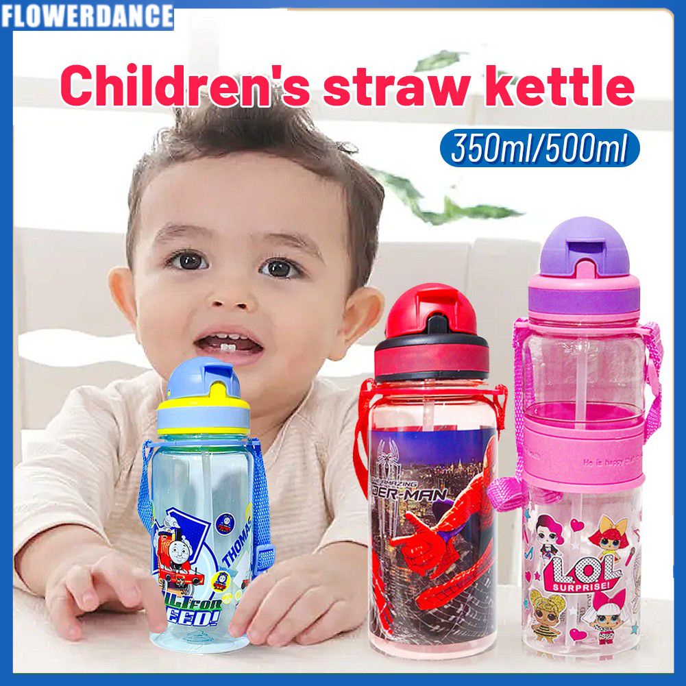 Bình Nước Hoạt Hình Trẻ Em Dễ Thương Cho Trẻ Em 350/500Ml Cốc Có Ống Hút Họa Tiết Doraemon Bình Nước Có Tay Cầm Có Ống Hút Bình Thể Thao Bằng Nhựa Chống Rò Rỉ Flowerdance