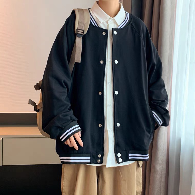 Áo khoác bamber trơn form rộng unisex mặc đi chơi đi học