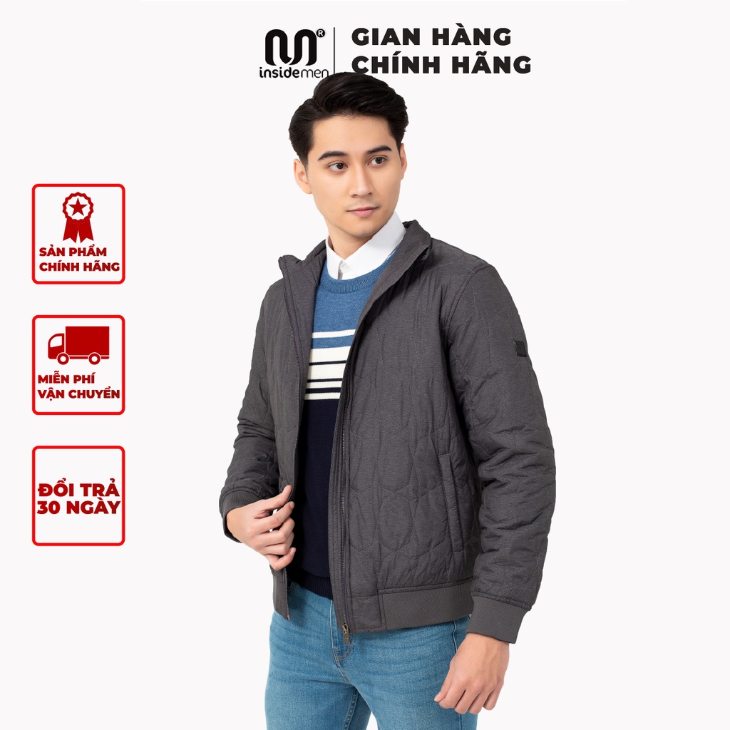 Áo phao trần bông nam cao cấp INSIDEMEN Chất Siêu Nhẹ Không Bị Dồn Bông Không Xẹp Cực Ấm IJK018W1