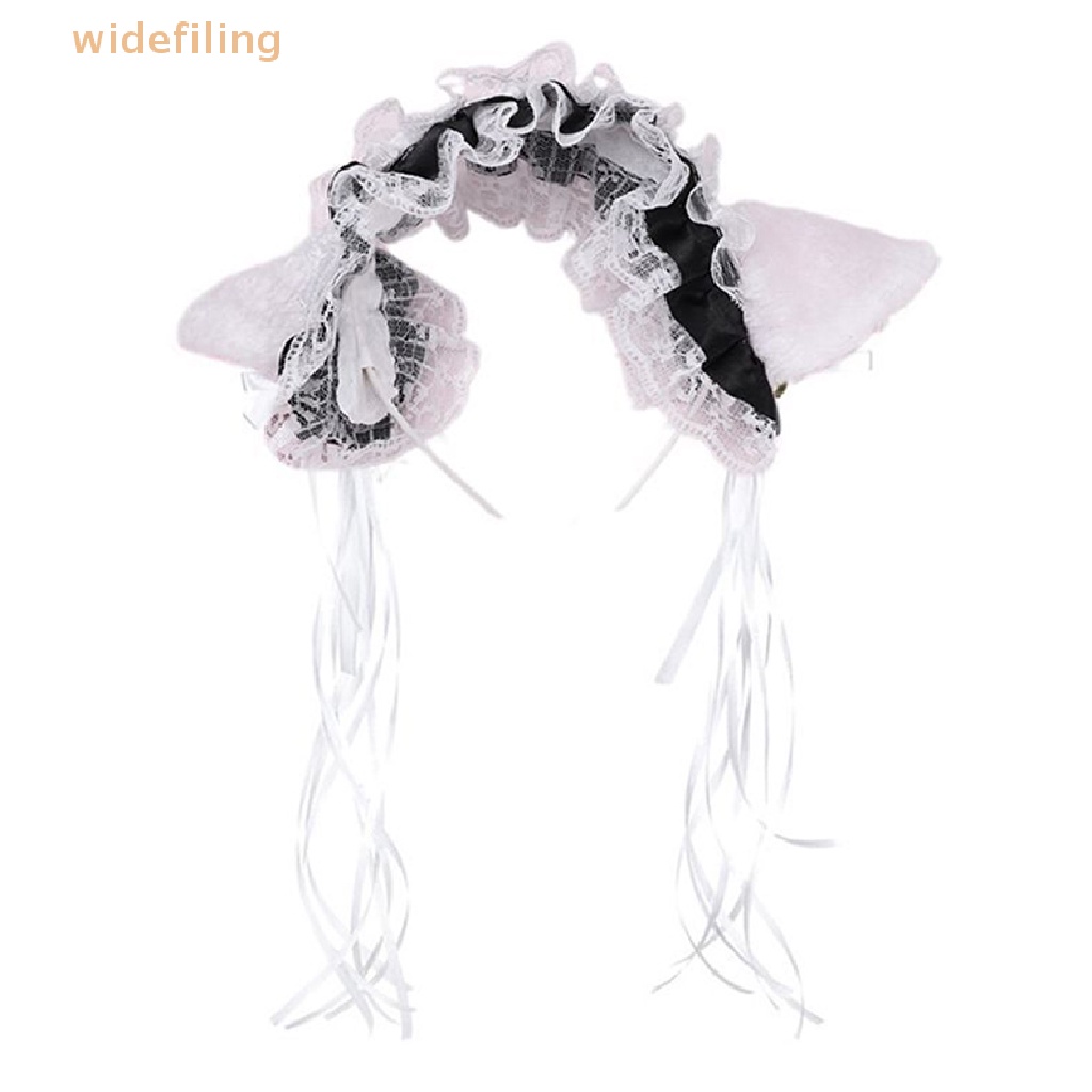 Băng Đô Tai Mèo Phối Ren Và Chuông Dễ Thương Cho Nữ