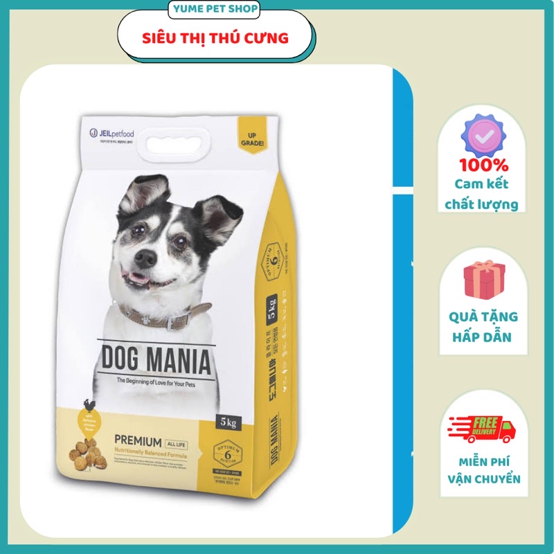 [BAO BÌ MỚI ] Thức ăn hạt cho chó mọi lưa tuổi Dog Mania 5kg