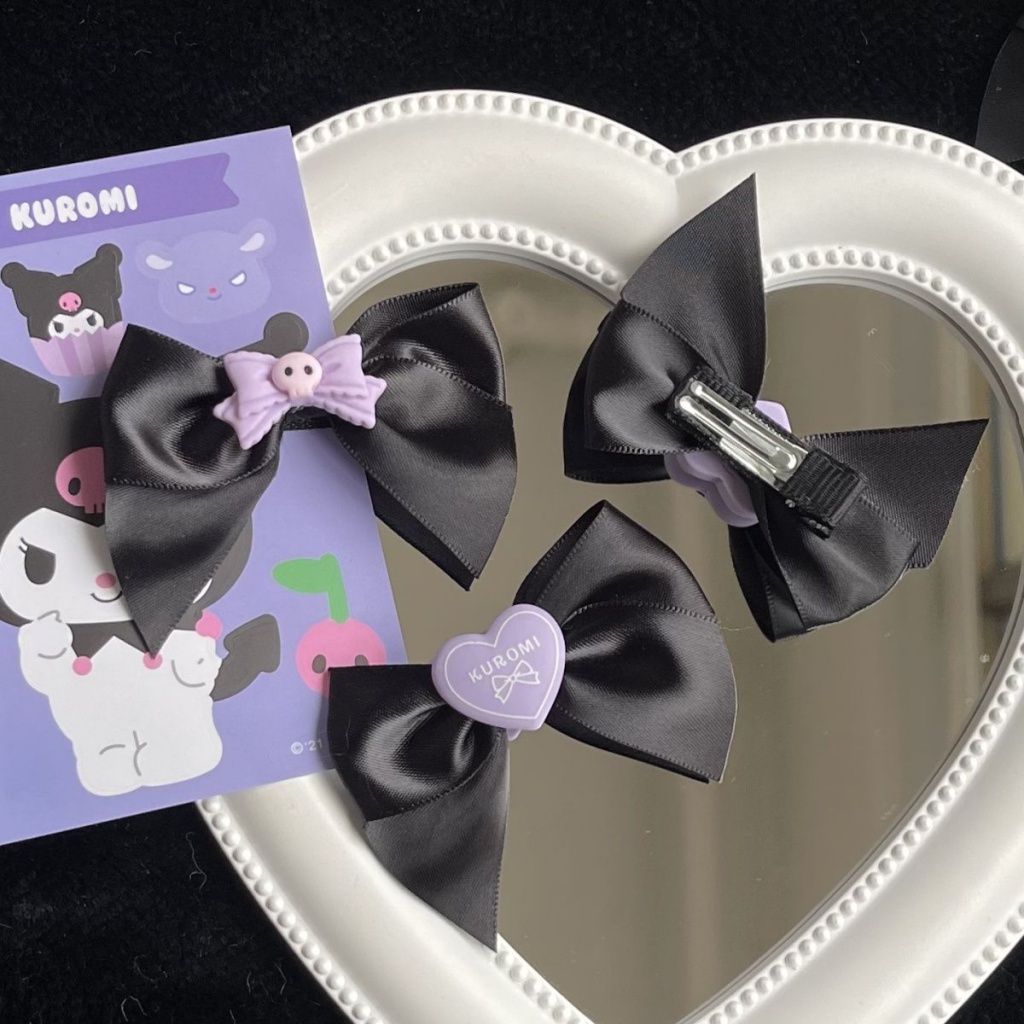 Kẹp Tóc Hình Nơ Trái Tim Màu Tím Ngọt Ngào Dễ Thương Cho Bé Gái