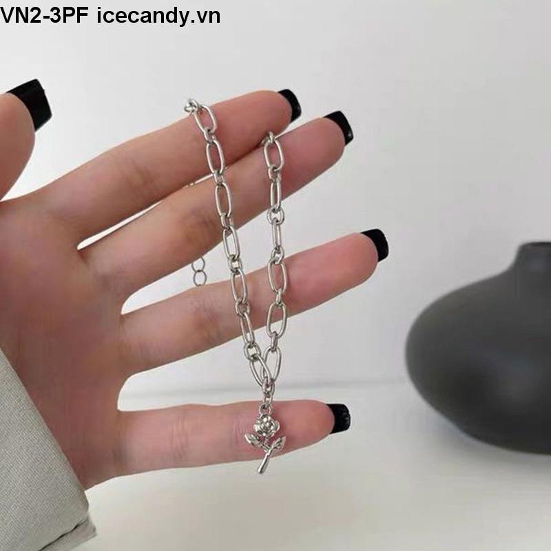 Vòng đeo tay mặt hình hoa hồng phong cách Hàn Quốc thời trang dành cho cặp đôi