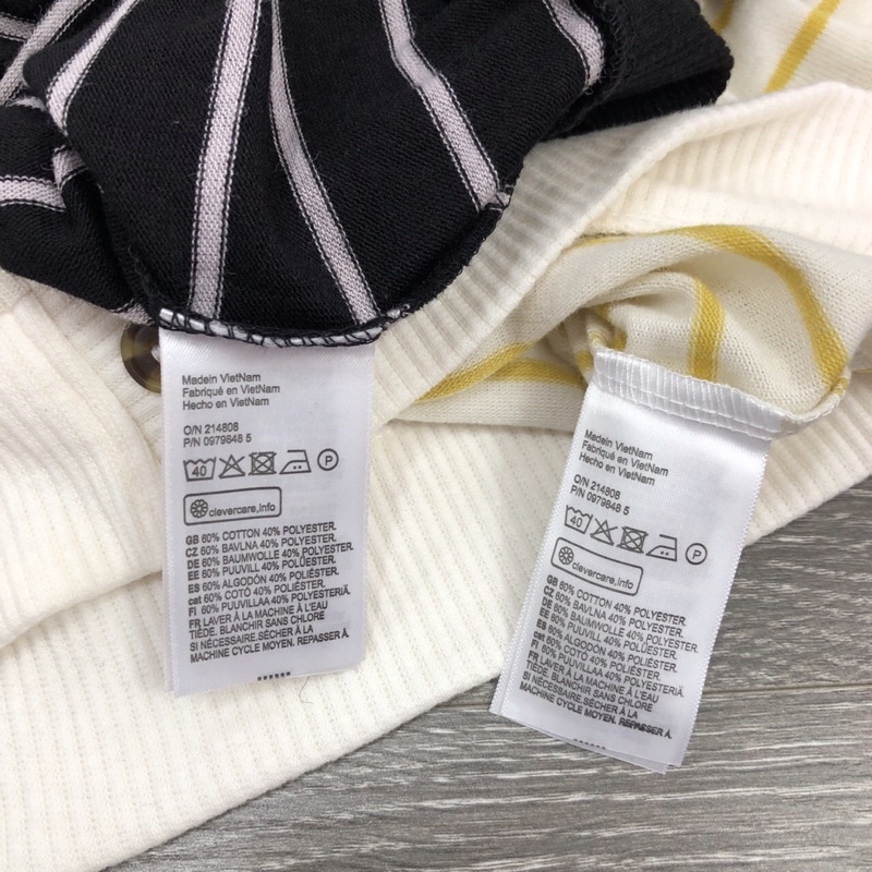 BEUCLOSET - Áo thun dài tay hoạ tiết kẻ sọc chất mát