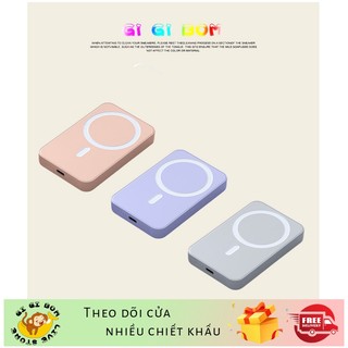 Sạc dự phòng không dây Iphone từ tính, Sạc dự phòng không dây sạc nhanh pin 5000/10000 mah mini nhỏ gọn cao cấp hỗ trợ c