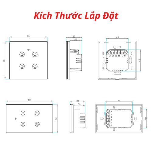 Công Tắc Bình Nóng Lạnh ZIGBEE TUYA, Màu Trắng Hình Vuông 20A Cài Đặt Hẹn Giờ