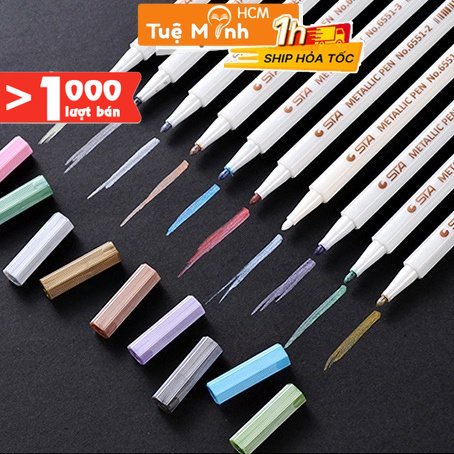 Bút nhũ nét 1mm nhiều màu 6551 Vpp Tuệ Minh, bút viết bullet journal, tiêu đề, take note