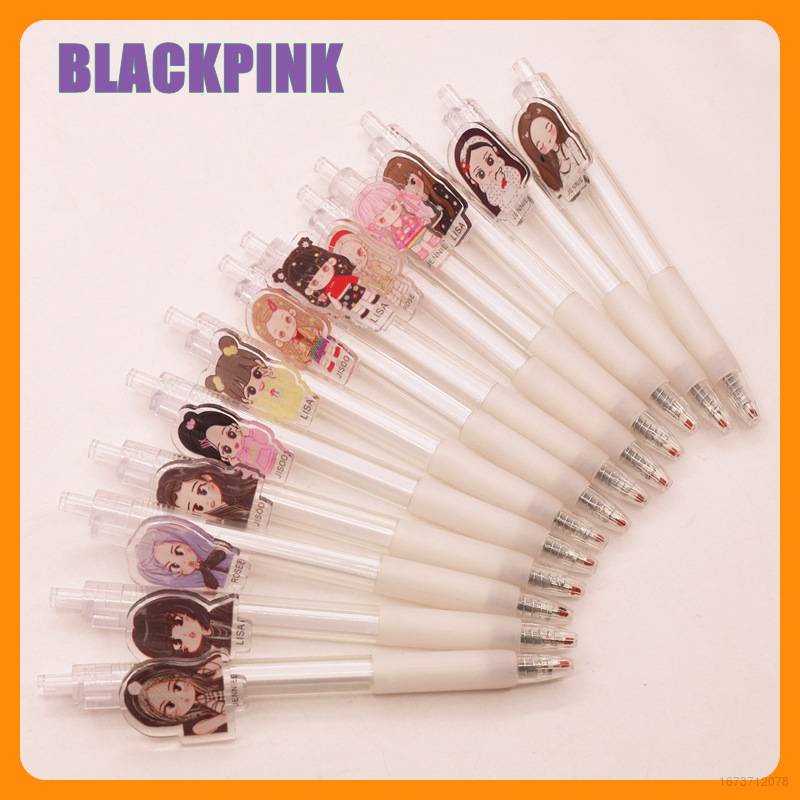 Bút Bi Họa Tiết Hoạt Hình BLACKPINK JISOO JENNIE ROSE LISA Cho Học Sinh