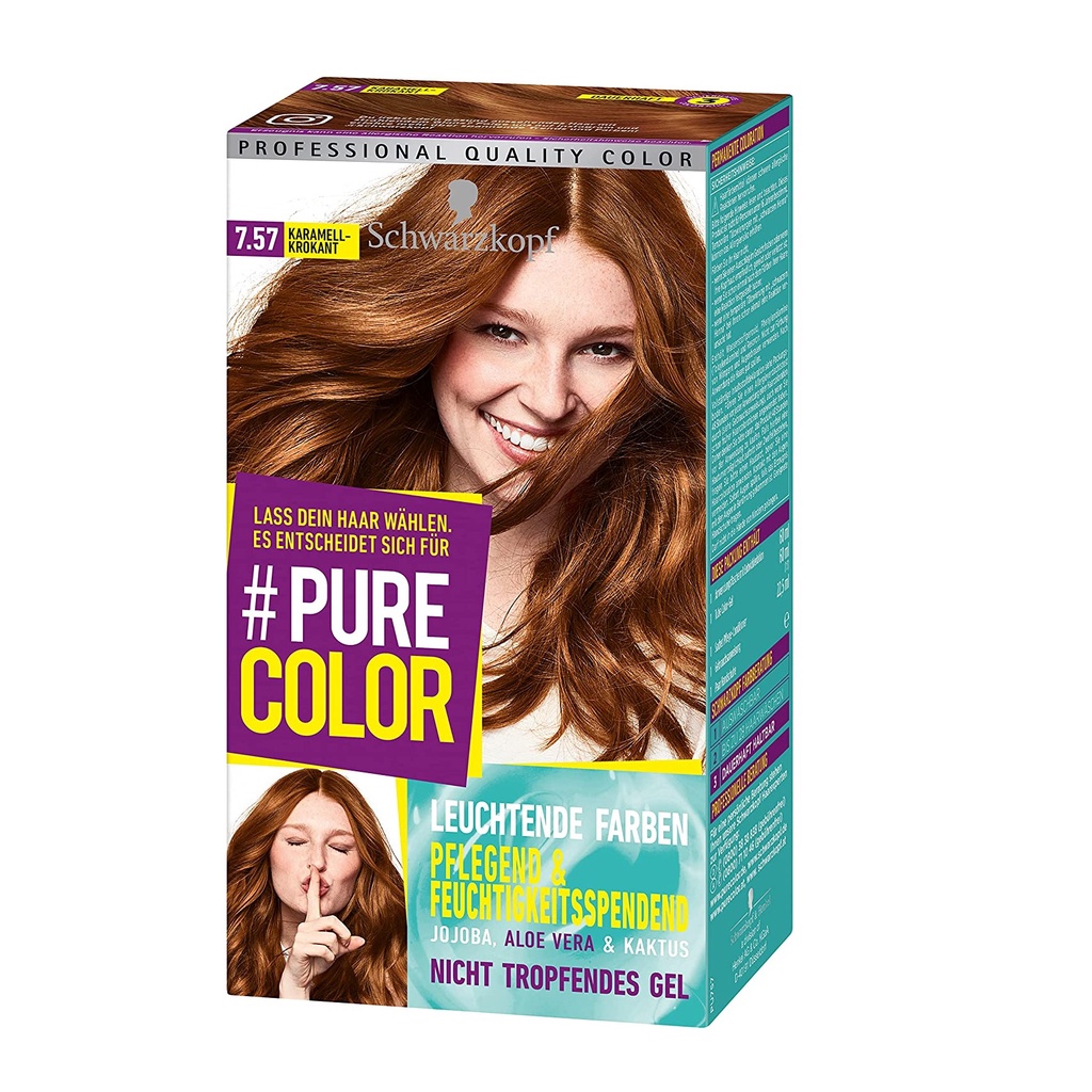 Nhuộm tóc màu nâu SCHWARZKOPF PURE COLOR 7.57 Caramel Croquant