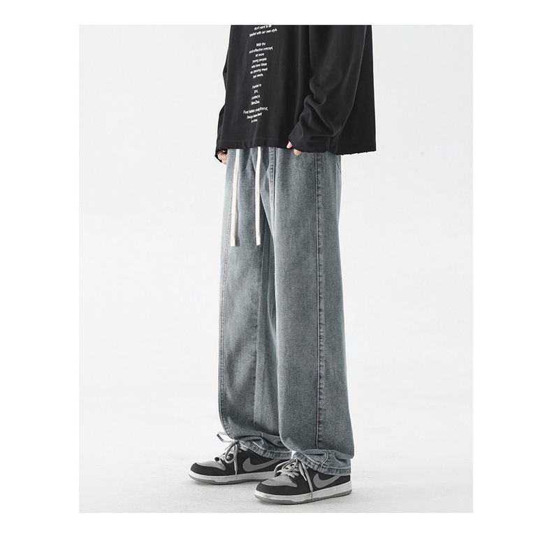 Quần Jeans Ống Rộng Màu Gradient Phong Cách Retro Mỹ TTE459