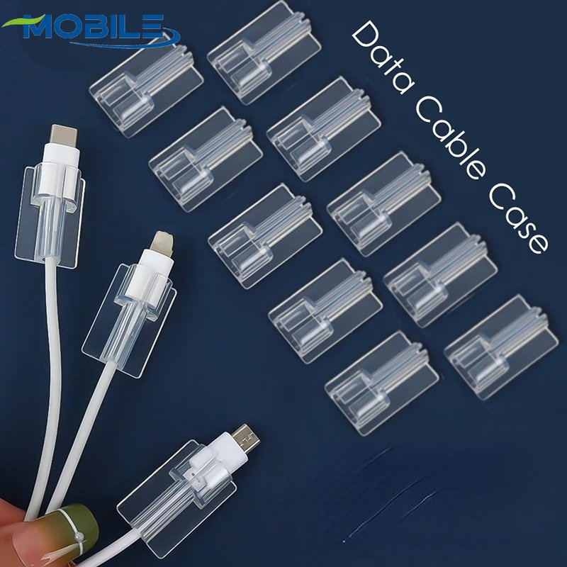 Set 5 Vỏ Bọc Bảo Vệ Dây Cáp Sạc USB Bằng Silicon Mềm Trong Suốt