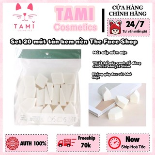 Mút tán kem nền trang điểm The Face Shop Daily Beauty Tools 20-Piece Makeup Sponge Pack