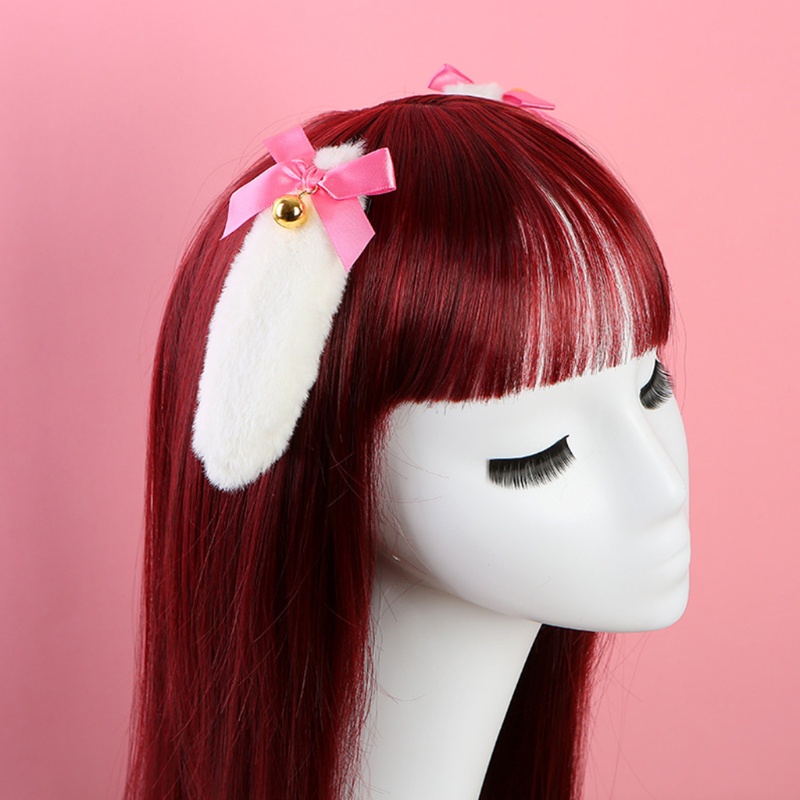 1 Cặp Kẹp Tóc Hình Tai Thỏ Ruy Băng Dành Cho Hóa Trang