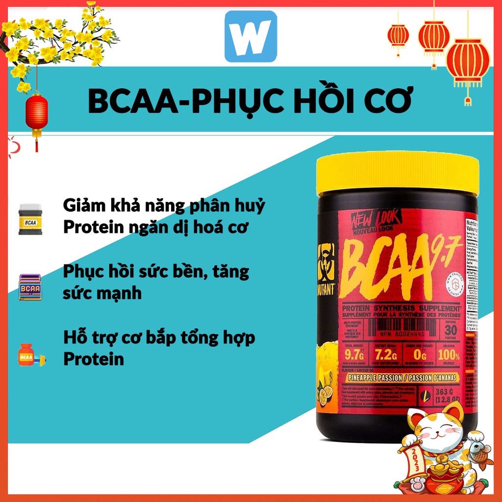 BCAA MUTANT 90, 30SV⚡ƯU ĐÃI KÈM FREESHIP⚡PHỤC HỒI CƠ BẮP, BCAA PHỤC HỒI NHANH CHÓNG ,HIỆU QUẢ ,VỊ NGON