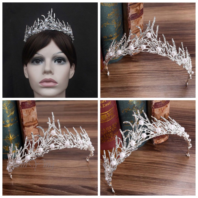 Vương miện cài tóc GETNOIVAS bằng hợp kim thiết kế nhánh cây cho nữ