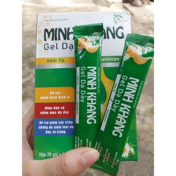 Gel dạ dày Minh Khang - Hỗ trợ giảm các triệu chứng do viêm loét dạ dày hộp 20 gói