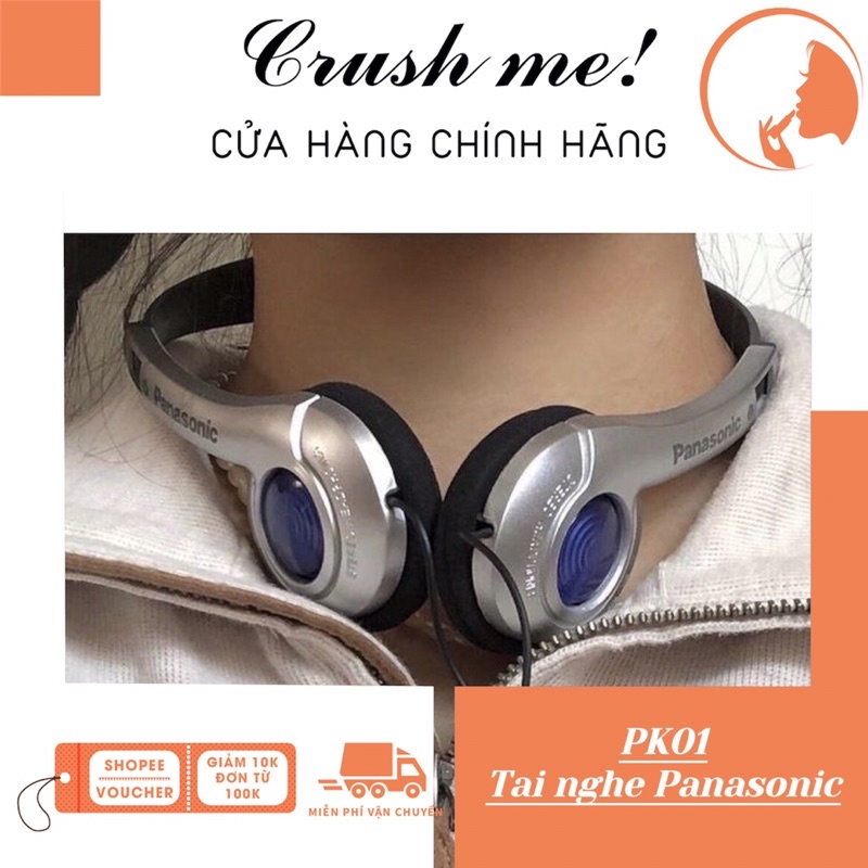 Crush me! PK01 Tai Nghe Panasonic retro âm thanh Hifi - cân bằng 3 dải âm, phong cách y2k cổ điển headphones hiphop